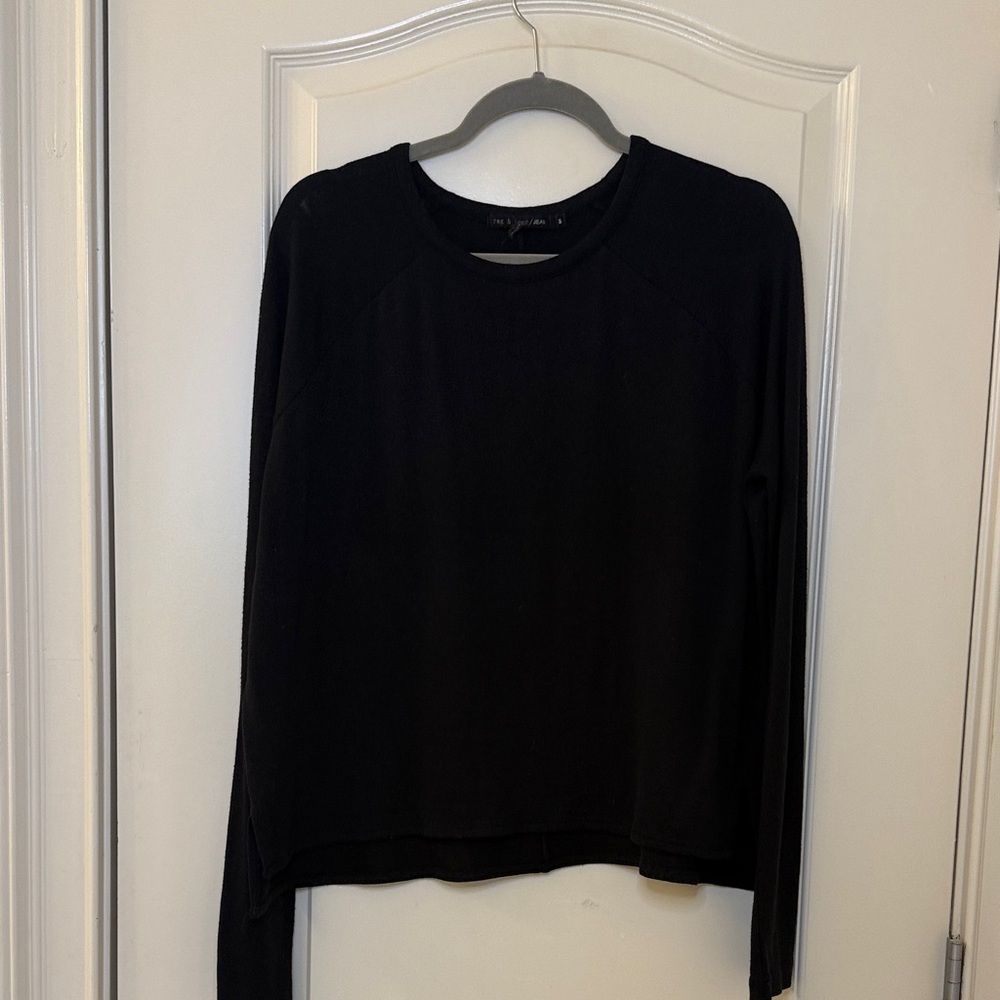 rag & bone Jet Black Long Sleeve Top